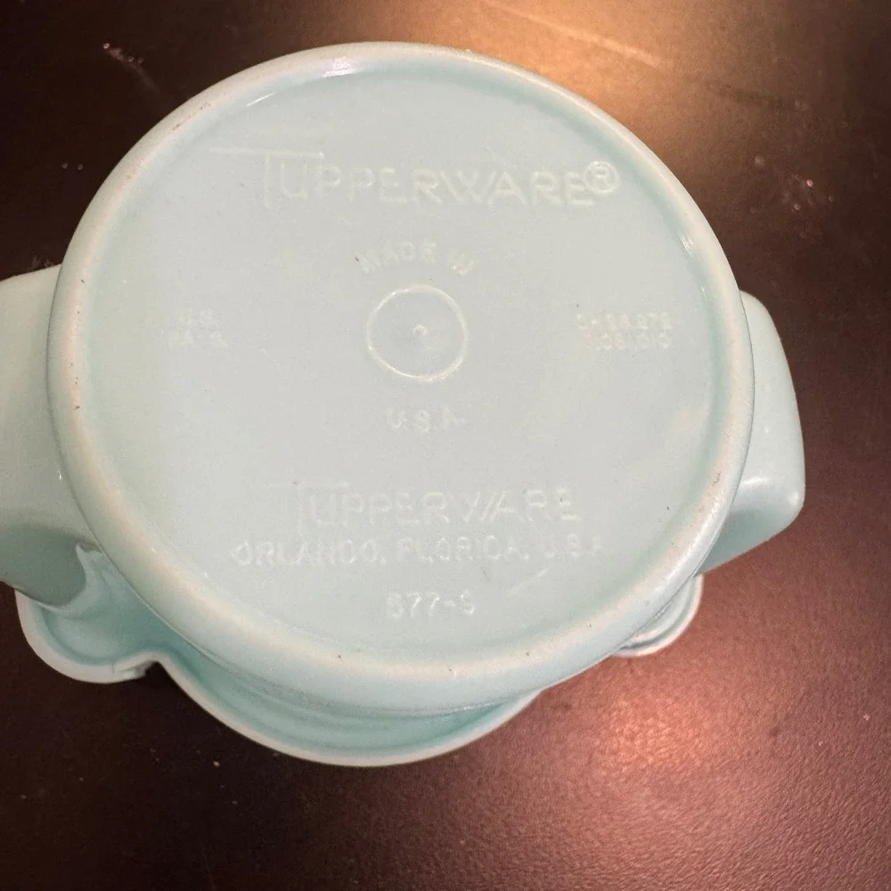 Tupperware Sugar Dispenser Vintage Small Aqua Blue 877-3 Dual Flip Top Lid